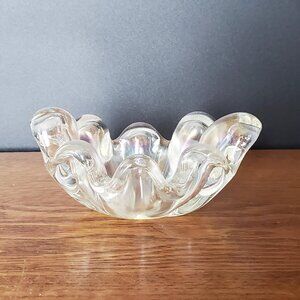 Murano Ercole Barovier Grosse Costolature Iridescent Glass Ashtray